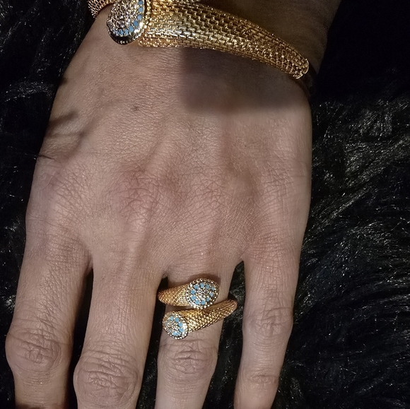 21kgp Dubai Set - Elegant Gold and Turquoise Women's Bracelet - Picture 10 of 12